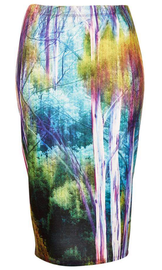 Topshop Forest Blur Print Tube Skirt, £28