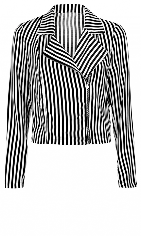 Primark Striped Biker Jacket, £15
