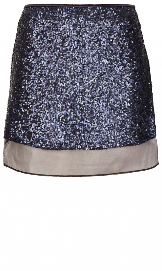 Topshop Sequin Organza Hem Mini Skirt, £40