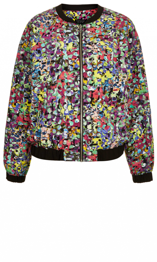 Topshop Pop Flower Print Bomber, £58