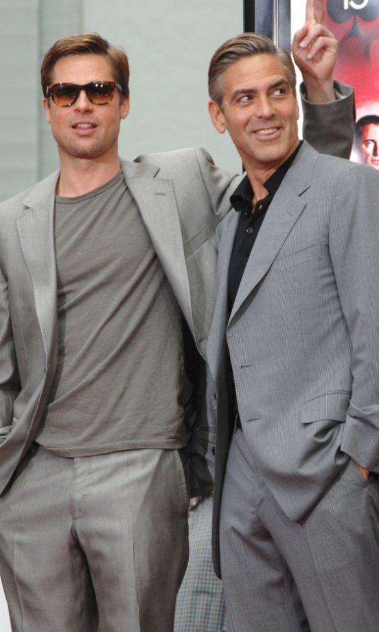 Brad Pitt And George Clooney Are Officially The Most Dashing Male Duo Of All Time, Right? Playing Silly-Buggers In Hollywood, The Hot Buddies Hang Out, 2007