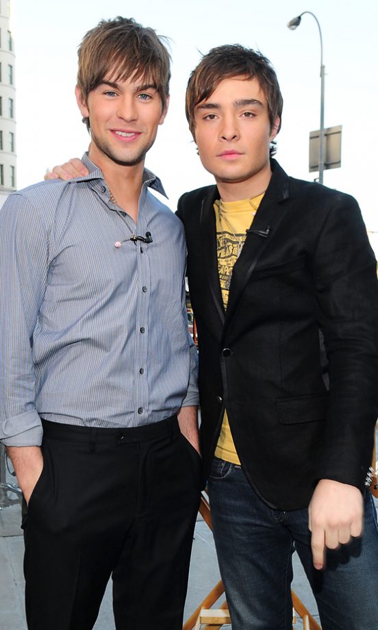 Chace Crawford And Ed Westwick Opt For A More Subtle Bromance Stance As The Cool Co-Stars Pose For The Early Show In New York, 2008