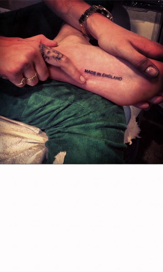 Cara Delevingne's Made In England Foot Tattoo, 2013