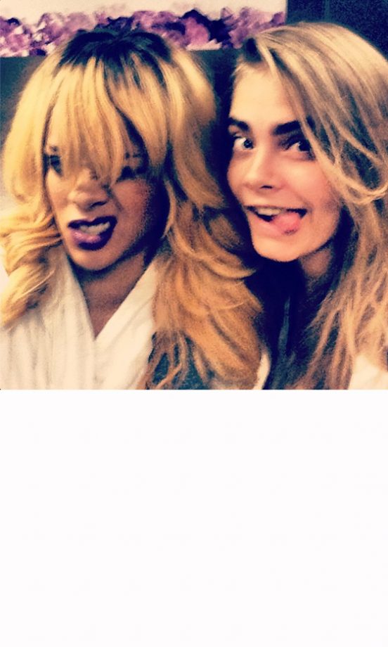 Rihanna And Cara Delevingne Pull Their Trademark Faces Backstage At Ri's Diamonds World Tour, 2013