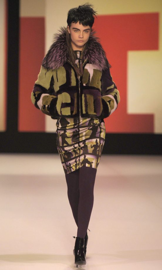 Cara Delevingne Walking For Jean Paul Gaultier At Paris Fashion Week, 2013