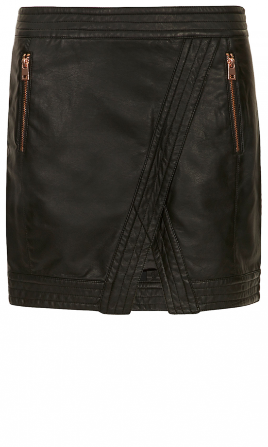 Dorothy Perkins Black Leather Look Skirt, £28