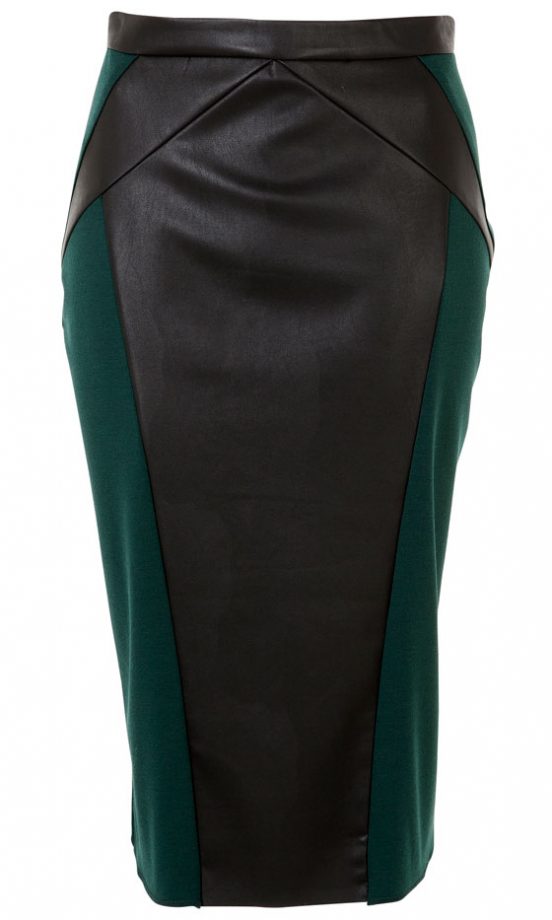 F&F Ponte And PU Skirt, £16