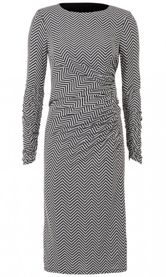 F&F Ruched Zig Zag Jersey Dress, £20