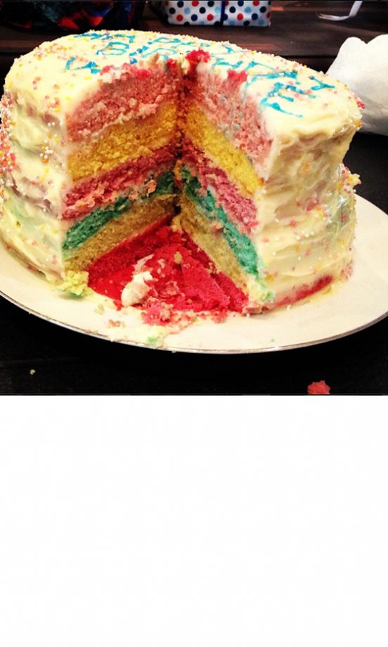 Frankie Sandford's Rainbow Birthday Cake, 2013