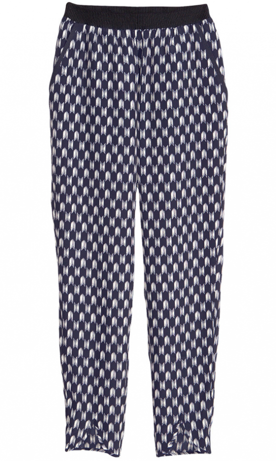 H&M Navy Patterned Trousers, £14.99