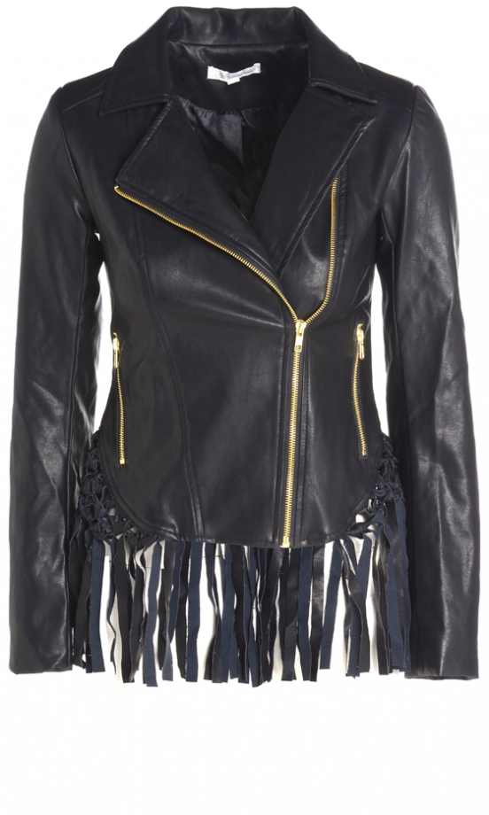 Meemee.com Black Tassel PU Jacket, £80