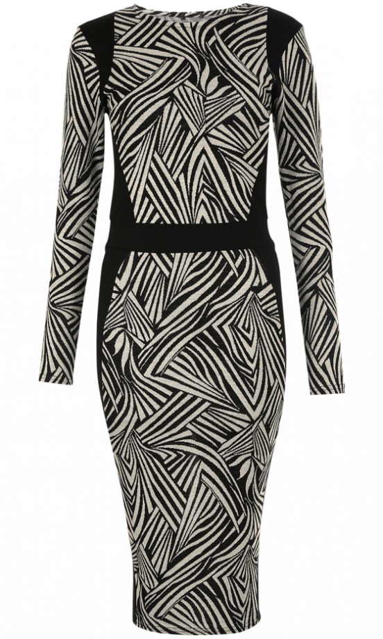 Matalan AW13 Mono Print Bodycon Dress, £16