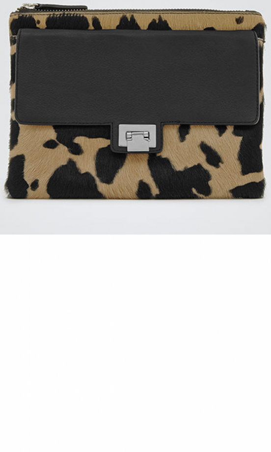 Reiss Leopard Calf Hair Clutch, £89