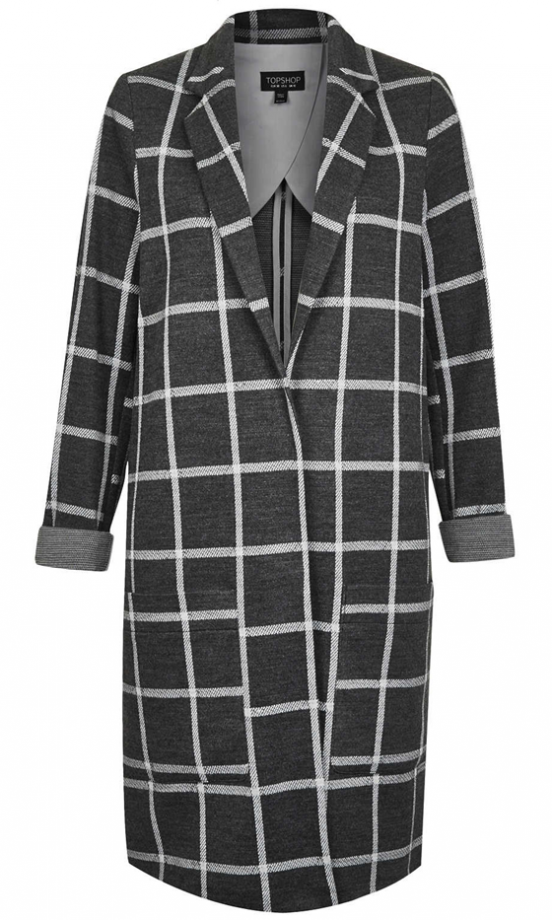 Topshop Checked Boyfriend Coat, £75