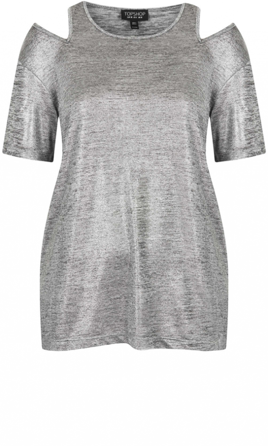 Topshop Split Shoulder Metallic Tee, £22