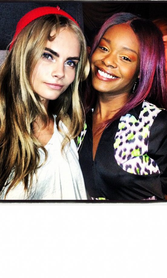 Cara Delevingne And Azealis Banks At The Just Cavalli SS13 Show At Milan Fashion Week, 2012