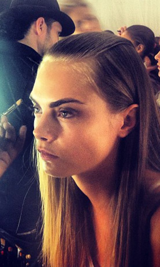 Cara Delevingne Backstage At The Caroline Herrera SS13 Show At New York Fashion week, 2012