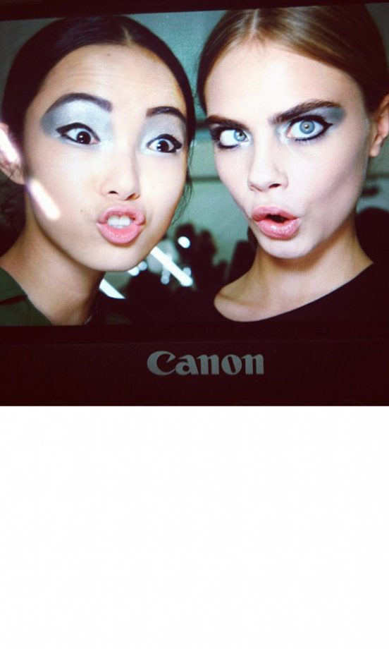 Cara Delevingne Backstage At The Chanel SS13 Show At Paris Fashion Week, 2012