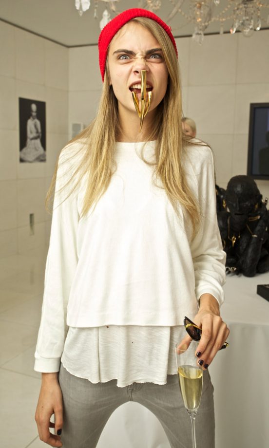 Cara Delevingne At The Dominic Jones Jewellery Showcase At London Fashion Week, 2012