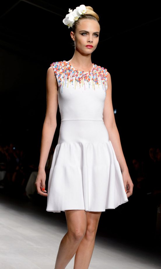 Cara Delevingne At The Topshop Unique SS13 Show At London Fashion Week, 2012
