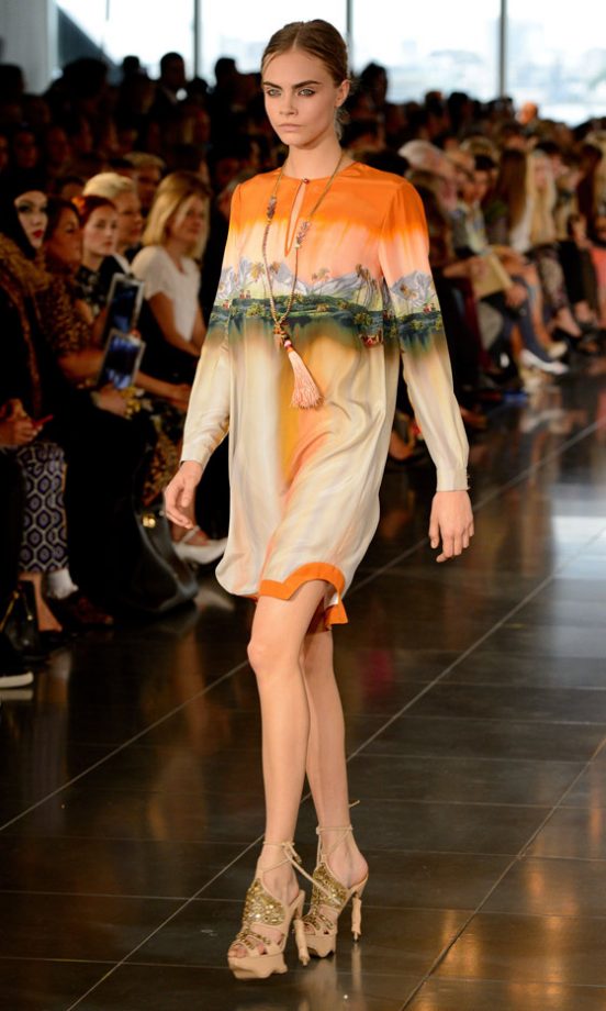 Cara Delevingne At The Matthew Williamson SS13 Show At London Fashion Week, 2012
