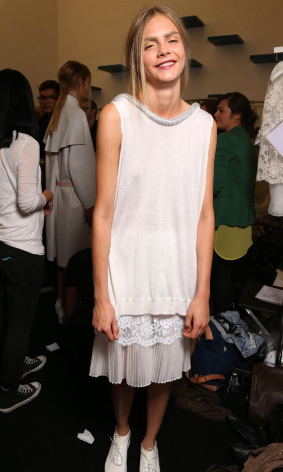 Cara Delevingne Backstage At The Ports 1961 SS13 Show At Milan Fashion Week, 2012