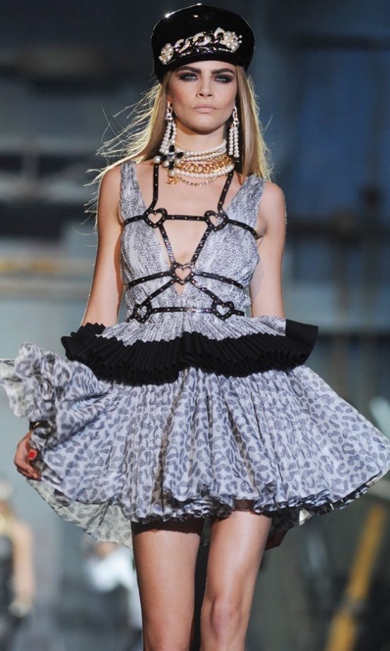 Cara Delevingne At The DSquared2 SS13 Show At Milan Fashion Week, 2012