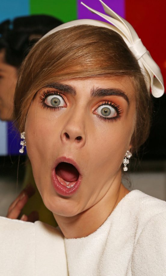 Cara Delevingne Backstage At Louis Vuitton SS13 Show At Paris Fashion Week, 2012