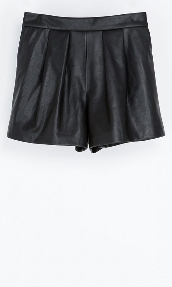 Zara AW13 Black Leather Shorts