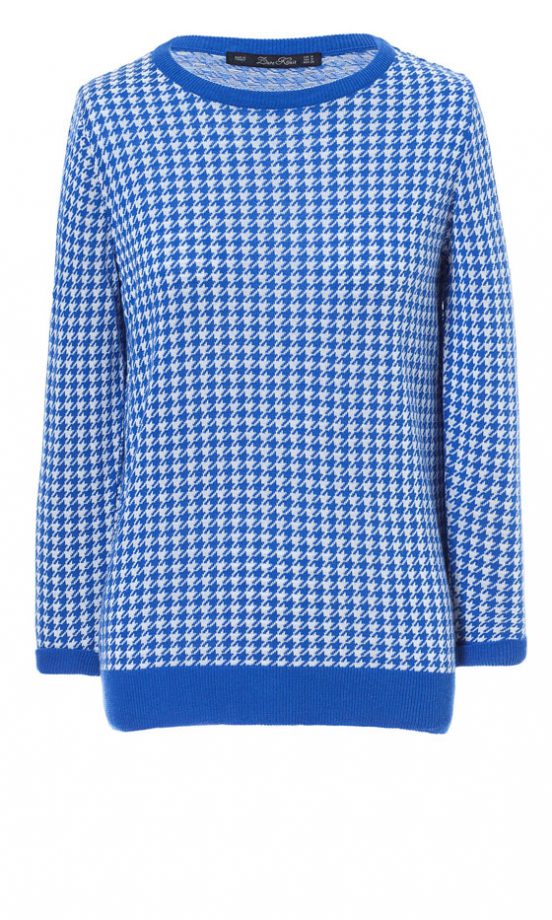 Zara AW13 White And Blue Check Jumper