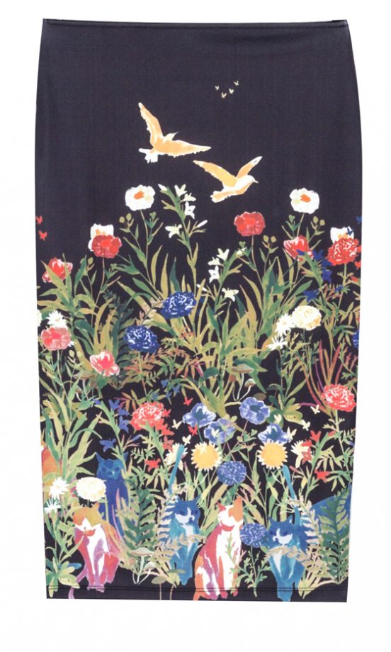 Zara AW13 Bird Print Pencil Skirt