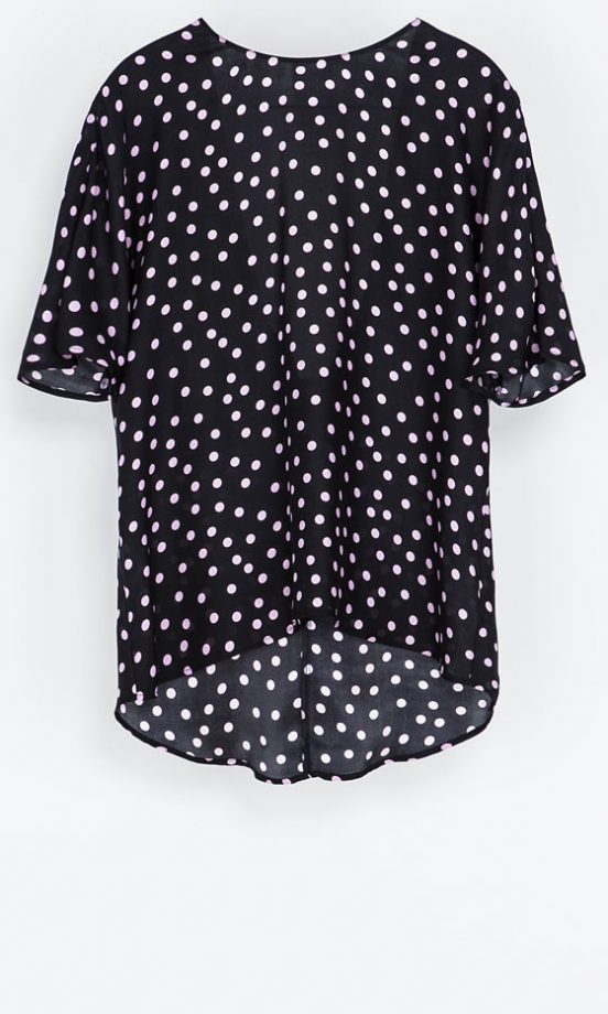 Zara AW13 Black And White Polka Dot Blouse
