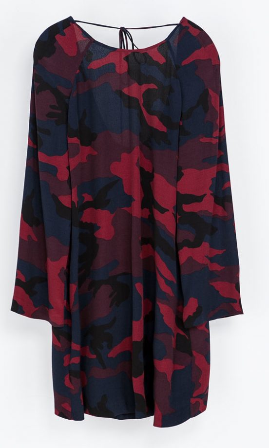 Zara AW13 Red Camo Print Dress