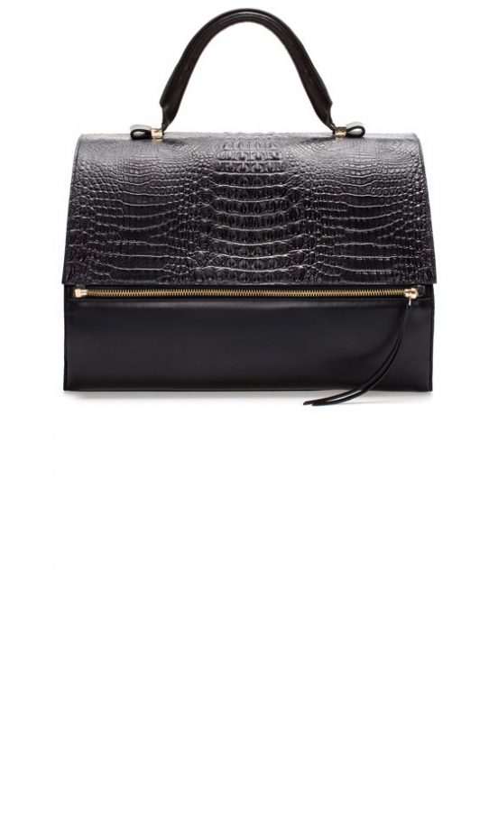Zara AW13 Black Zip Bag With Tassel