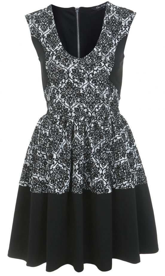 Miss Selfridge Black Panel Pattern Dress