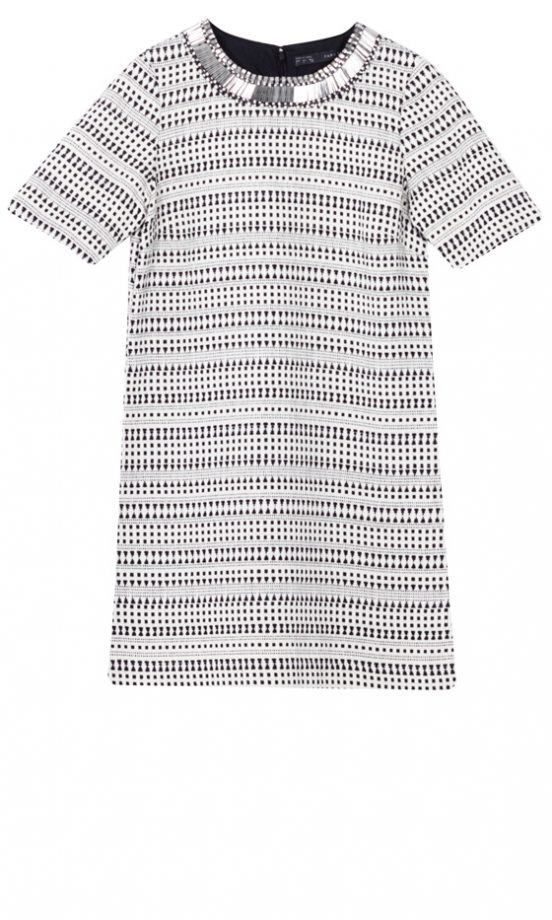 Zara AW13 Black And White Print Shift Dress