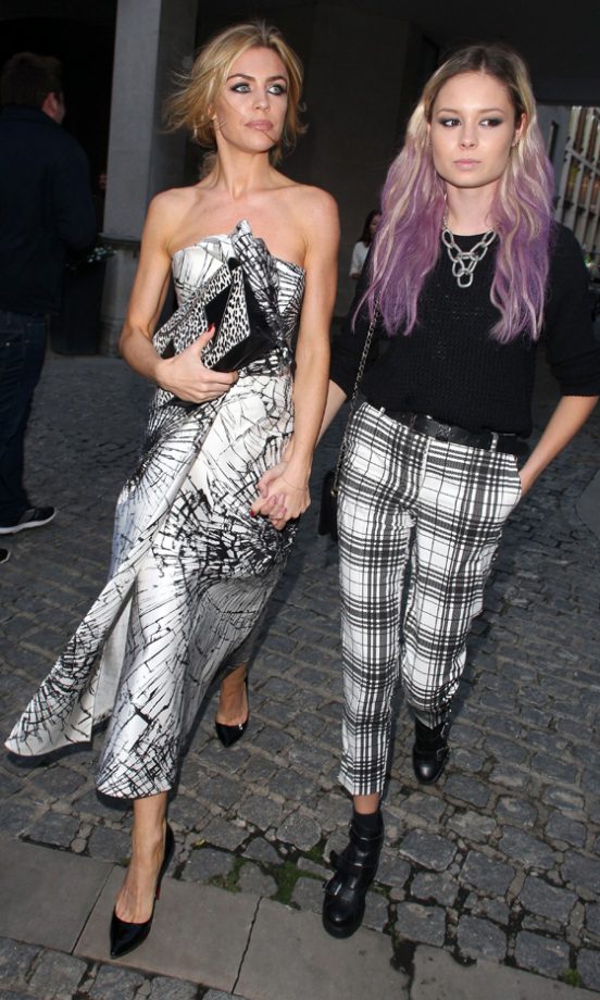Abbey Clancy And Nina Nesbitt At London Fashion Week, 2013