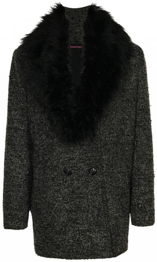 Boohoo AW13 Faux Fur Collar Coat, £50
