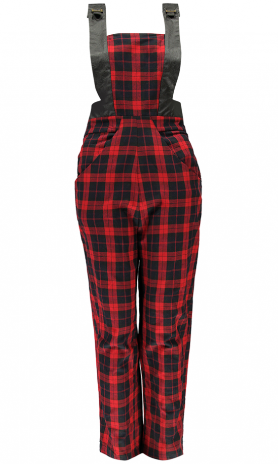 Boohoo Boutique AW13 Checked PU Trim Dungarees, £30