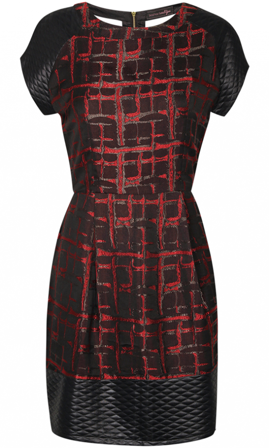 Boohoo Boutique AW13 Brocade Check And Quilted Cocoon Dress, £35