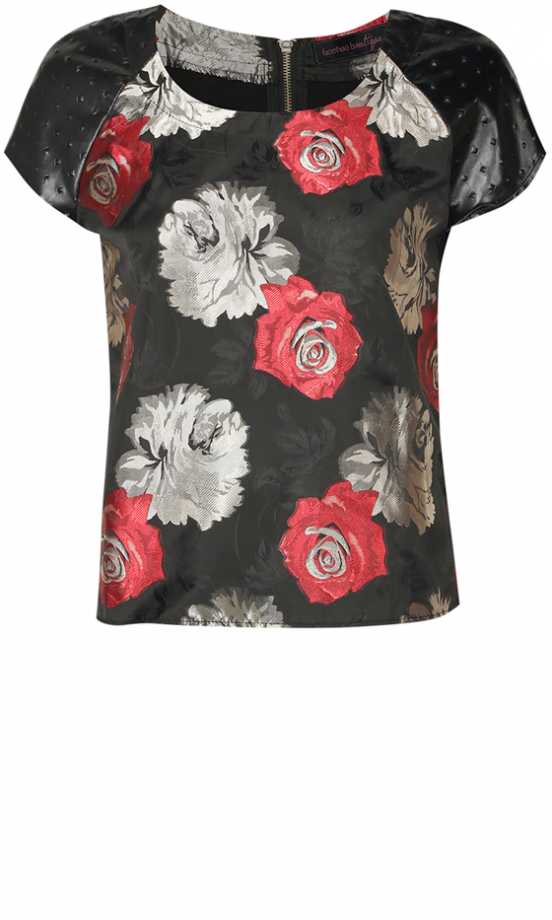 Boohoo Boutique AW13 Brocade Rose Top, £20