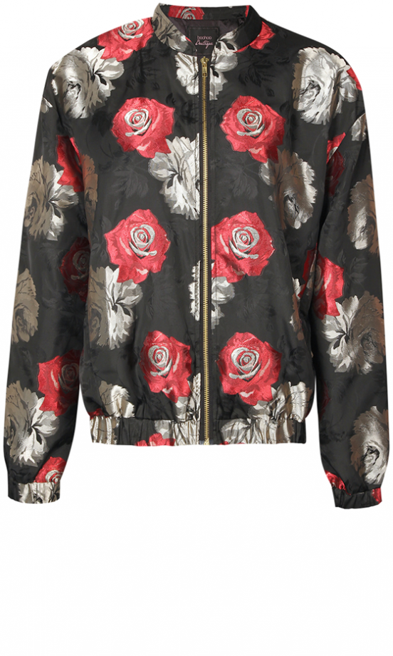 Boohoo Boutique AW13 Brocade Rose Bomber Jacket, £30