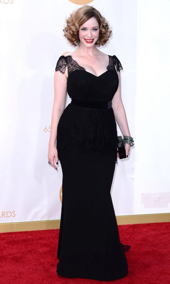 Christina Hendricks In Christian Siriano At The Emmy Awards, 2013