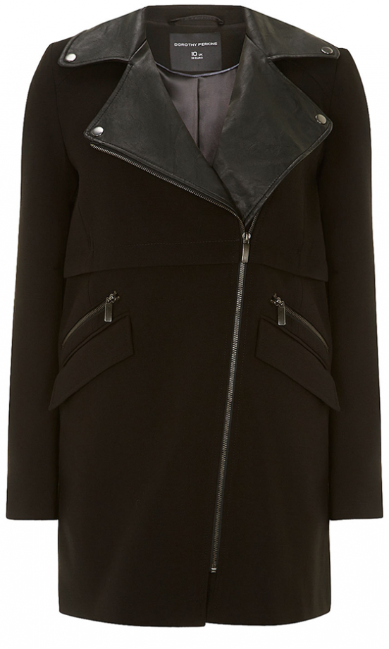 Dorothy Perkins Black Long Biker Jacket, £59