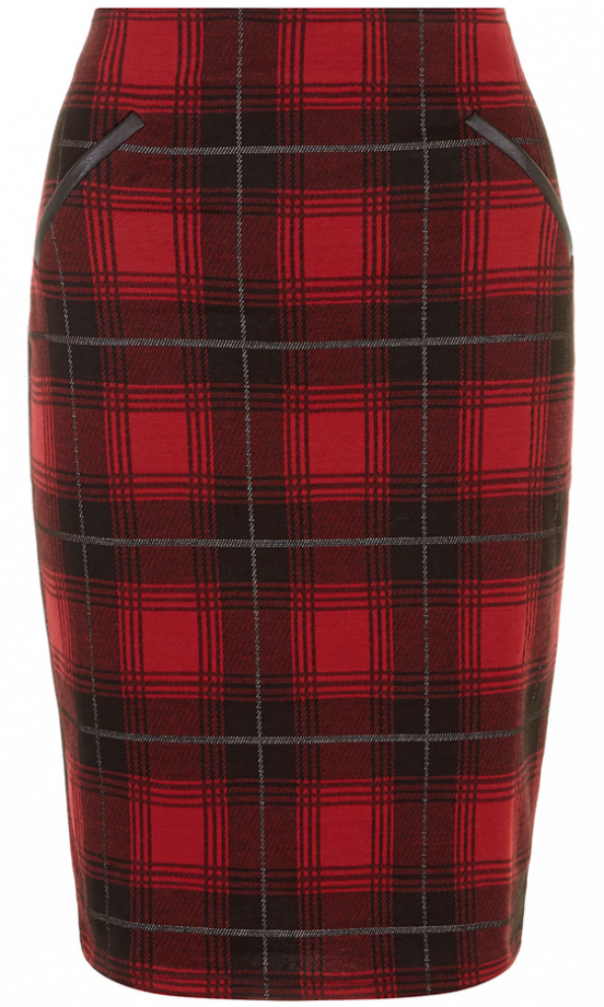 Dorothy Perkins Red Check Pencil Skirt, £22