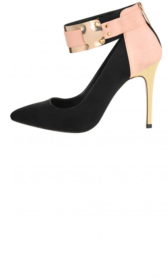 Miss Selfridge Pink And Black Stiletto Heel Shoes