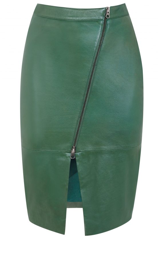 Miss Selfridge Green Split Midi Skirt
