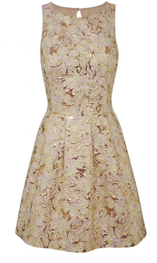 Miss Selfridge Pale Pink And Gold Dress