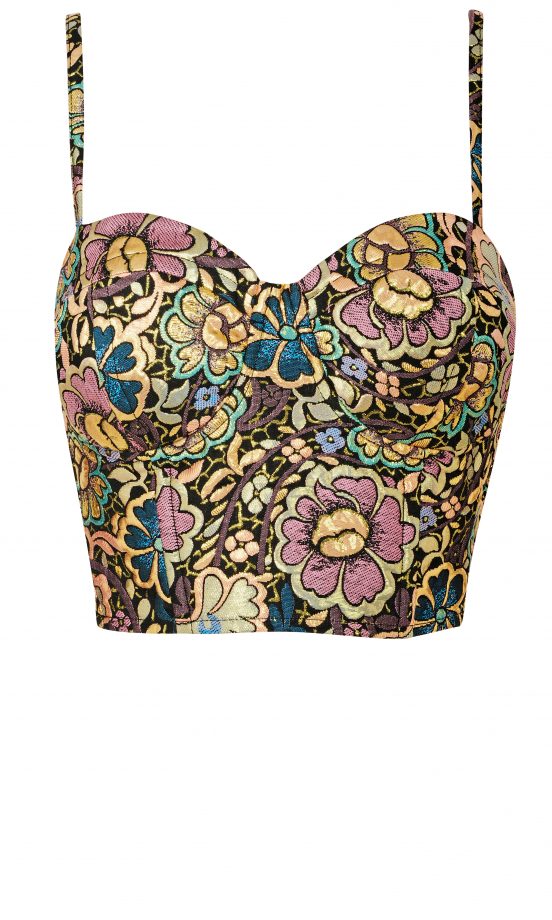 Miss Selfridge Embroided Flower Bralet Crop Top