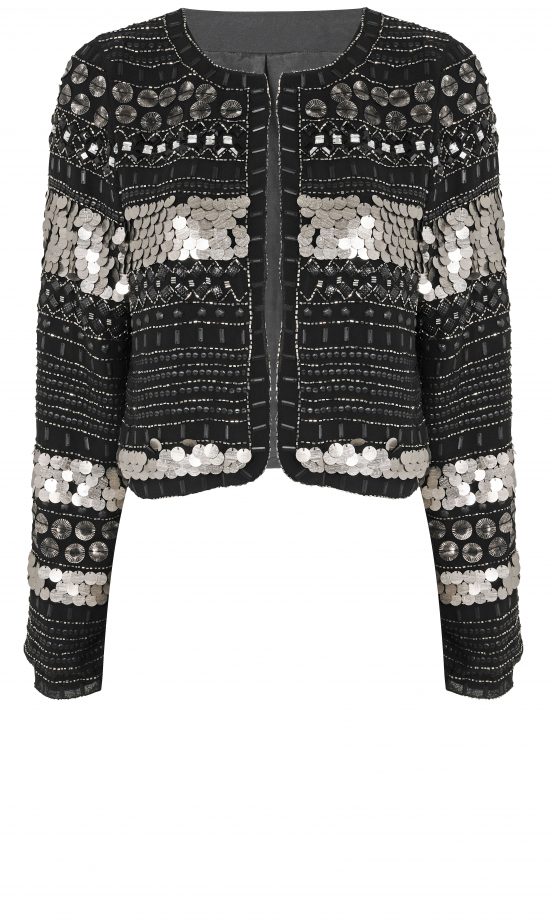 Miss Selfridge Black And Silver Embellished Jacket